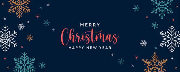 merry christmas greeting card with snowflake and stars vector illustraion © krissikunterbunt