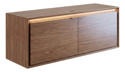 A buffet featuring a concealed compartment for securely storing valuables in a home office.
