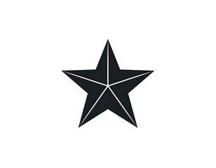 Obraz premium A simple, dark-colored pentagonal star centered on a bright, white background. It's a clean, graphic element with sharp edges