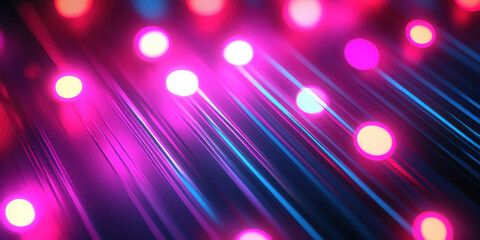 abstract vibrant bokeh background with glowing orbs and streaking light trails in pink blue purple hues