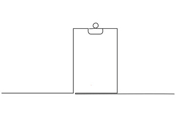 Simple clipboard outline single line art sketch for business and office concept