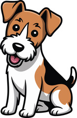 Cute cartoon a illustrator vector Fox Terrier