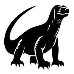 vector illustration of a silhouette of komodo 
