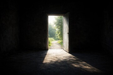 Obraz premium Doorway as an Exit from Darkness