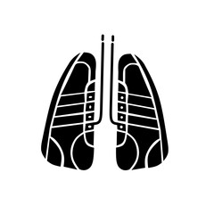 Creative silhouette merging human lungs with athletic sneakers. A powerful symbol for fitness, healthy breathing, running, and the vital connection between sport and life.