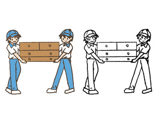 家具を運ぶ引っ越し業者