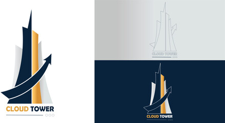 Skyscraper logo illustration