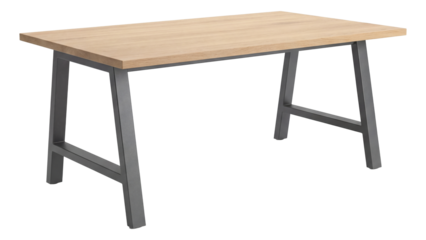 Versatile sewing and cutting table with ample space for fabric prep in a home workshop.