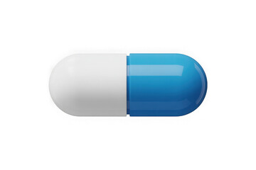 drug or pill blue and white realistic 3d isolated on white background PNG.GENERATIVE AI