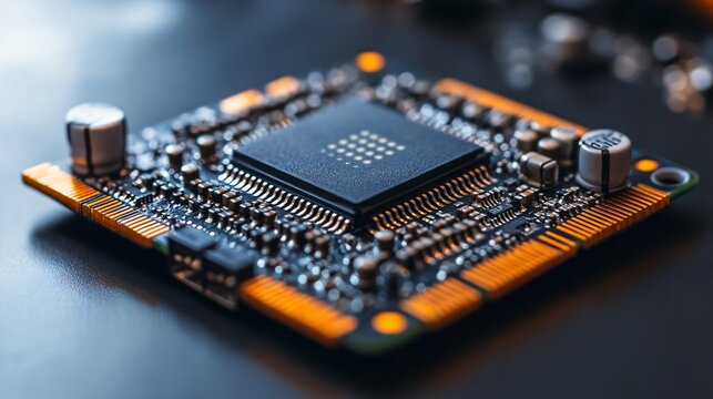 Isolated CPU against a clean white background, conveying a sense of organized chaos. Intricate details and modern design highlight technology's complexity. Great for innovation concepts.