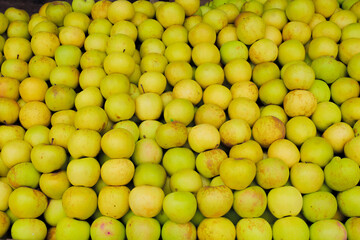 Abundance Close-Up Yellow Golden Delicious Apples Fresh Fruit Category
