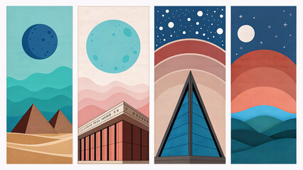 Fototapeta premium winter landscape with christmas trees