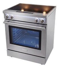 Fototapeta premium Electric range featuring a self-cleaning oven, ideal for busy homes.