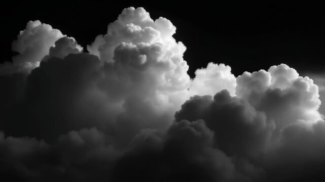 Dramatic Black and White Cloudscape for Atmospheric Photography and Backgrounds