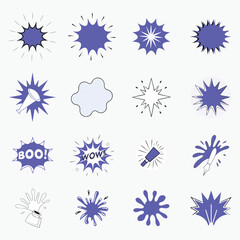 Comic Style Abstract Bursts and Splash Vector Set - Creative Design Elements