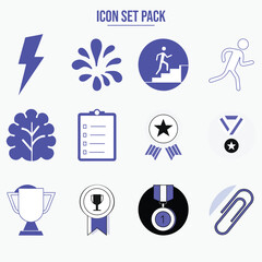 Awards, Trophies, and Achievement Icons - Success & Motivation Goal Tracking