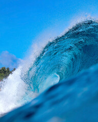 Powerful ocean wave crashing at coastline.Bali.Indonesia