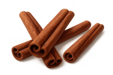 Cinnamon sticks spice for food and drink preparing, adding aroma and flavor, ingredient for cooking and baking on transparent background