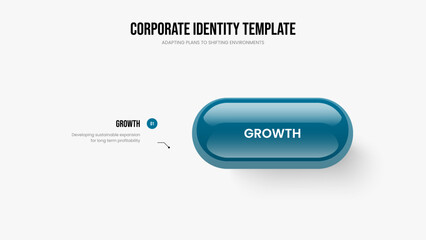 Visual Overview Slide Design Vector Illustration. Project Review One Option Infographic Slideshow Layout. Market Portfolio 1 Step Diagram Presentation Template.