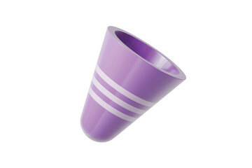 3d party popper icon. celebration concept. minimal cartoon confetti cannon party horn for birthday invitation. isolated on white background. 3d render.