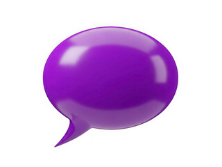 Purple speech bubble isolated on transparent background