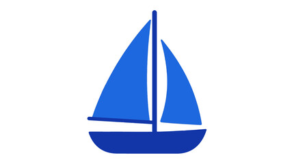 Fototapeta premium Blue sailboat graphic isolated
