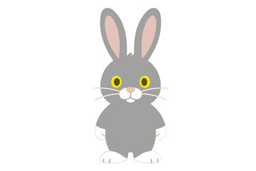 Obraz premium Cute Gray Rabbit with Pink Ears.