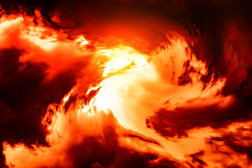 Blurred Swirl in the Red Clouds