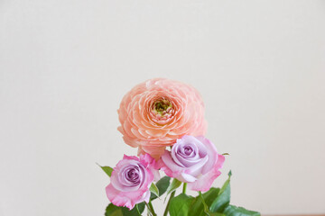 Fototapeta premium 薔薇とラナンキュラス