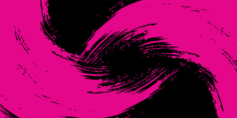 Black and pink brush pattern car sticker, sporty banner, abstract lines, black and pink color combination, grunge brush pattern, modern motorsport racing design. eps 10