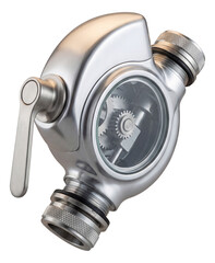 Automatic drain valve for upscale kitchens, crafted from polished aluminum for modern