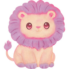 Fototapeta premium Cute Pastel Lion Character Illustration Design