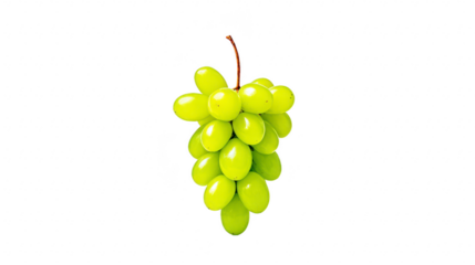 Green grape cluster fresh fruit isolated on transparency background healthy snack juicy organic natural sweet vibrant color close up