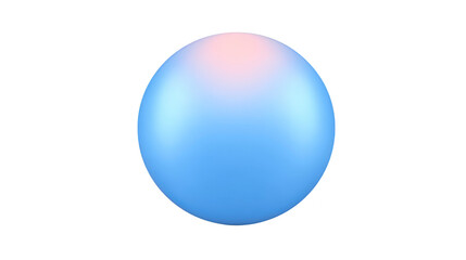 Obraz premium Soft blue sphere with subtle pink highlight, smooth surface, minimalistic design, isolated on transparent background, modern and calming aesthetic