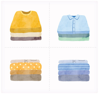 Folded Clothes Concept Illustration &ndash; Clothing Organization and Storage