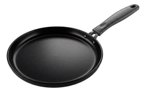 Round non-stick grill pan with a long handle, perfect for evenly searing veggies.
