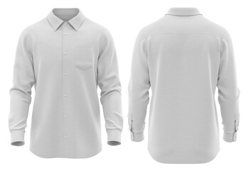 Shirt Long Sleeve with Full Button Placket and Chest Pocket &ndash; Casual Apparel for Men&rsquo;s ( White Color)