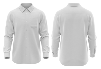Shirt Long Sleeve with Full Button Placket and Chest Pocket – Casual Apparel for Men’s ( White Color)