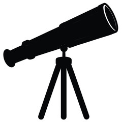 Telescope on tripod observing distant celestial objects instrument for astronomy research © Saikat