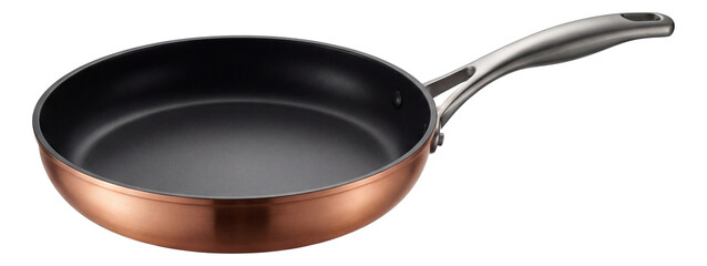A classic frying pan with a copper base for fast heating, perfect for gourmet meals at