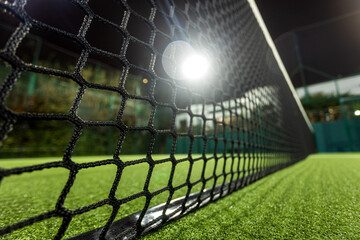 Padel court. Background with copy space. Open tour poster for social media promotion.