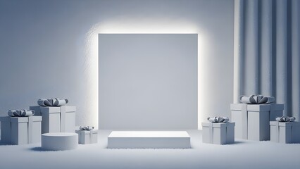 Clean Winter Sale Background With Soft Frost And Light Glow