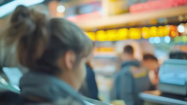 A girl wearing a warm scarf and jacket gazes into the distance at the city train station, conveying the anticipation and dynamism of travel &mdash; an excellent backdrop for travel publications or social pr