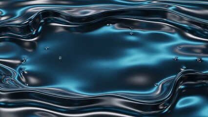 Abstract digital art with swirling blue and black patterns