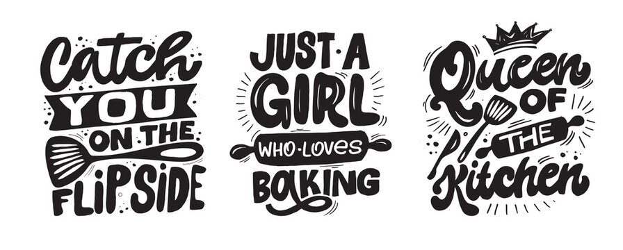 Funny hand drawn doodle lettering quote about cooking and kitchen. Lettering for t-shirt design, mug print, bag print, clothes fashion. 100% hand drawn vector image.
