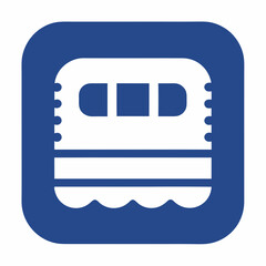 Vintage audio cassette tape icon isolated on a blue background