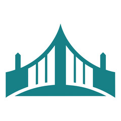 Minimalist teal tent mountain logo illustration design graphic element