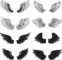 Obraz premium Angel Wings Icons Set vector untitled