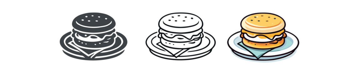 morning routine breakfast sandwich on plate with napkin