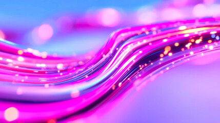 Abstract technology neon wave lines glowing data visualization background